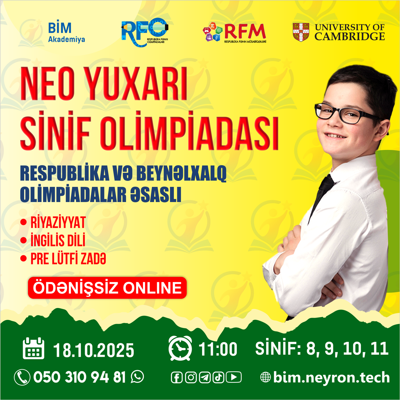 🔬 NEO Yuxarı Sinif Olimpiadası 🔬